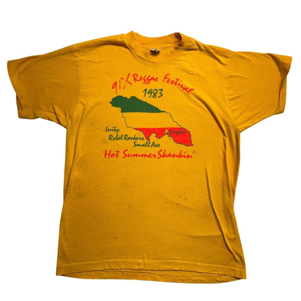Vintage Reggae Shirt Concert San Diego Jamaica Made USA Super Screen Stars 1983
